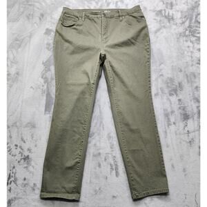 Style&Co Jeans Womens 16W Green Wash Straight Leg High Rise Stretch Denim Casual